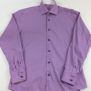 Bertigo Lavender Checkered Long Sleeve Button Up